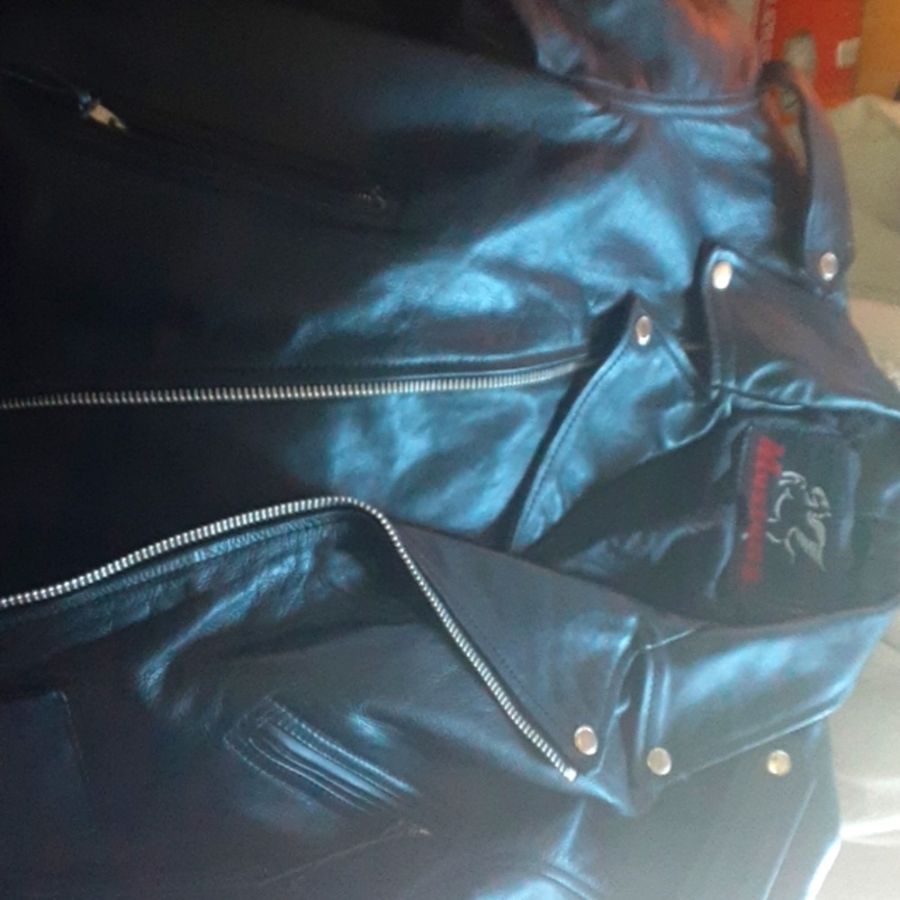 Mustang leather men's biker jacket size 50
